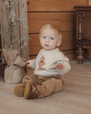 Relaxed Raglan Sweater Gingerbread Man Parchment