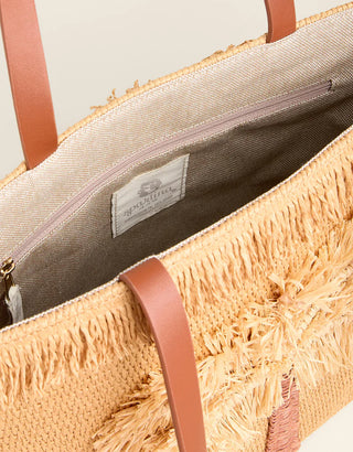 Straw Fringe Day Tote Flagler Resort Palm