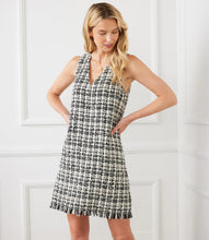 Load image into Gallery viewer, Tweed Shift Dress Black &amp; Cream