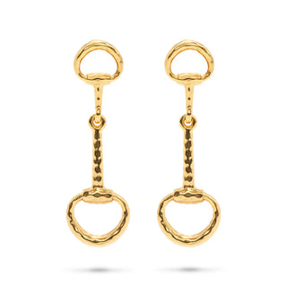 Equestrian Snaffle Bit Earrings Gold