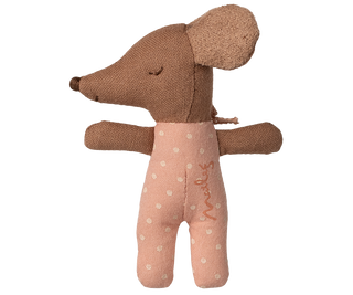 Sleepy Wakey Baby Mouse in Matchbox - Rose