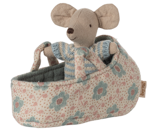 Baby Mouse in Carry Cot - Blue