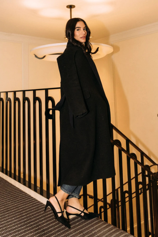 Connie Slingblack Suede Heel Black