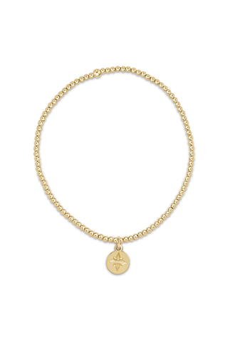 Classic Gold 2mm Bracelet Direction Disc