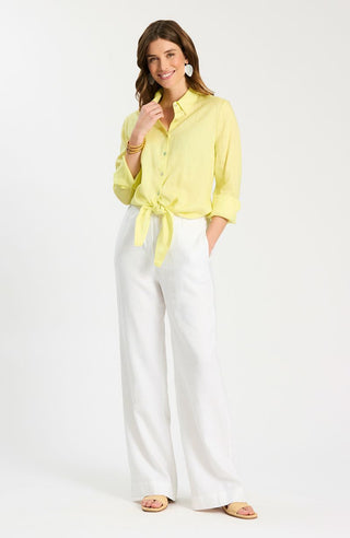 Gianna Linen Pant White