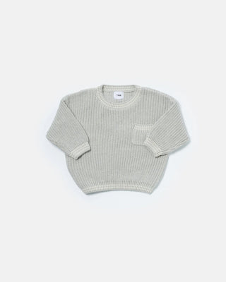 Boxy Sweater Chunky Tennis Pearl Grey
