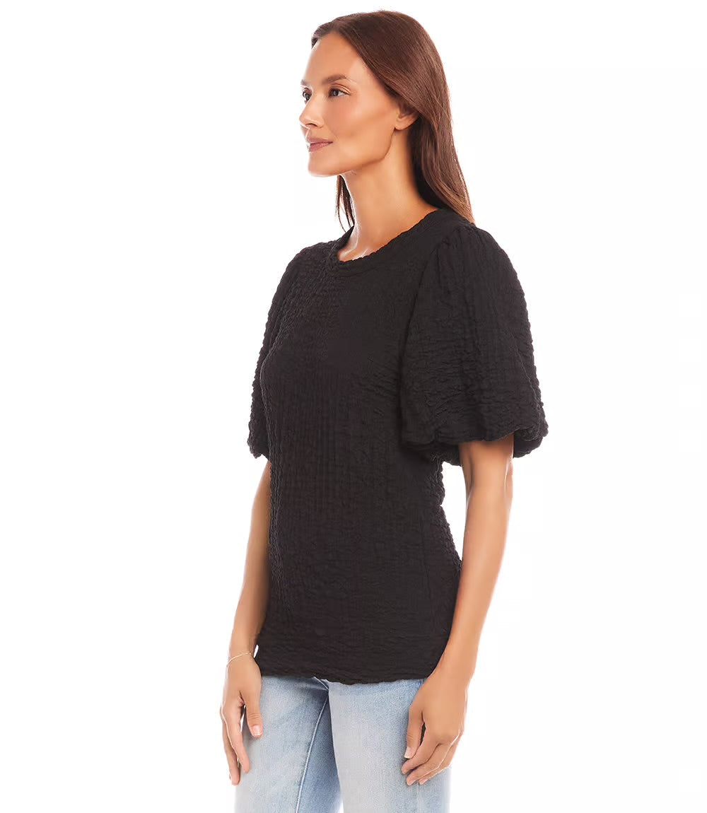 Puff Sleeve Texture Top