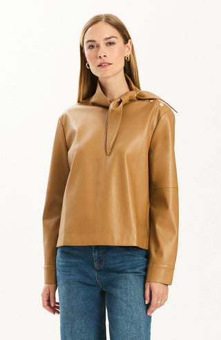 Rebecca Leather Tie Latte