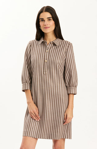Kat Knit Plaid Dress Ivory/Cob/Dem