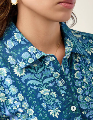 Joelle Polo Dress Flagler Floral Paisley Navy