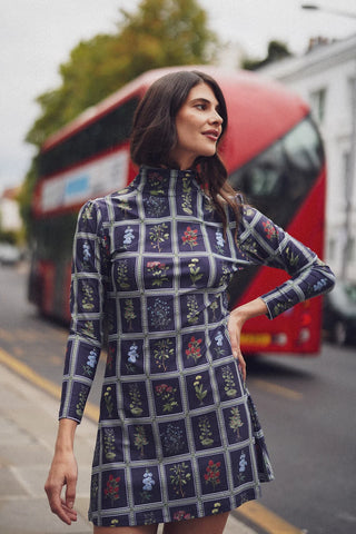 Dottie Dress Gardeners Window Navy