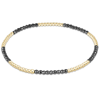 Blissful Pattern 2mm Bead Bracelet- Silver Faceted Hematite