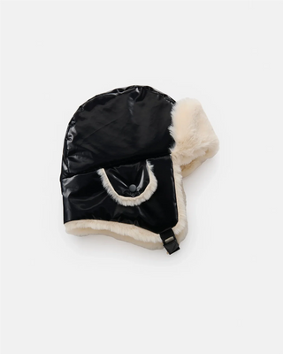 Chapka Hat Ushuaia Black Liquid Shine Arctic Faux O/S