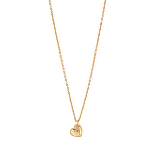 Love Heart Charm Necklace 16”+2” Gold