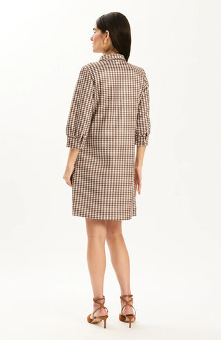 Kat Knit Plaid Dress Ivory/Cob/Dem