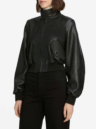 The Leather Harrington Jacket Black
