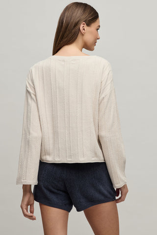 CozyChic Ultra Lite Rope Stripe Boatneck Pullover