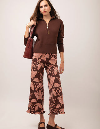 Emma Pull On Ruffle Pant Heritage Boho Floral
