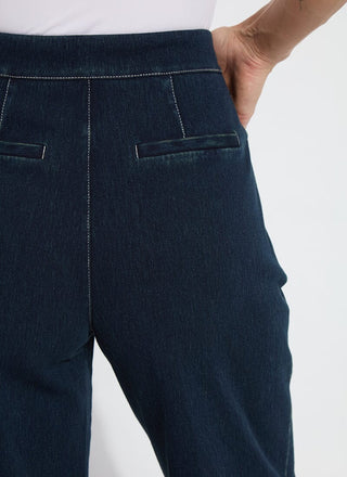 Dion Sailor Crop Palazzo Denim Indigo