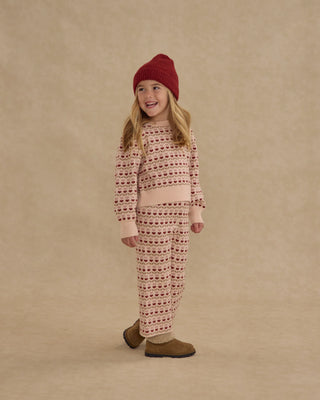 Jacquard Knit Set Ruby Hearts
