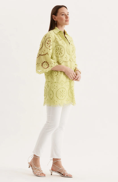 Penny Eyelet Tunic Wild Lime