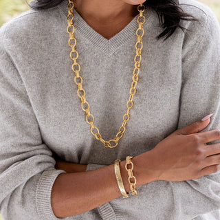 Cleopatra Regal Link Bracelet Gold 7”+1.5”