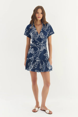 Birgin Dress Dramatic Vining Iris