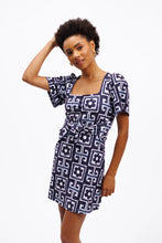 Load image into Gallery viewer, The Pearl Dress Flower Maze Navy