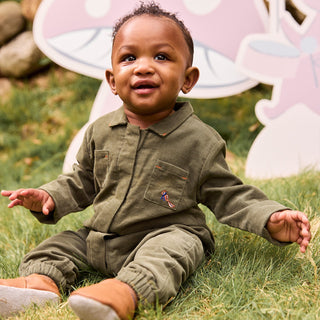 Magnetic Corduroy Romper Olive