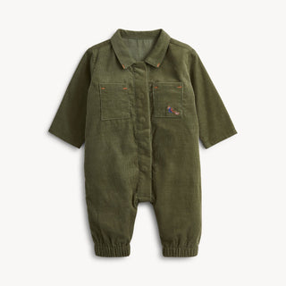 Magnetic Corduroy Romper Olive