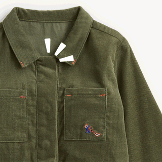 Magnetic Corduroy Romper Olive
