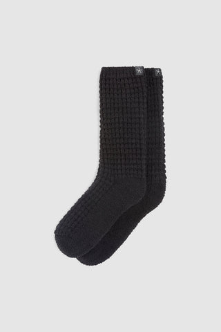 CozyChic Waffle Socks Black