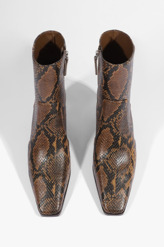 Delila Leather Bootie Snake Skin