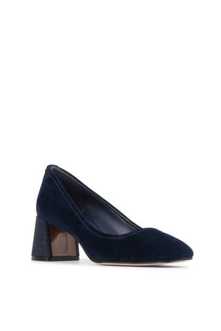 Delite Navy Suede Heels