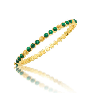 Berry Gem Petite Hinged Bangle Malachite