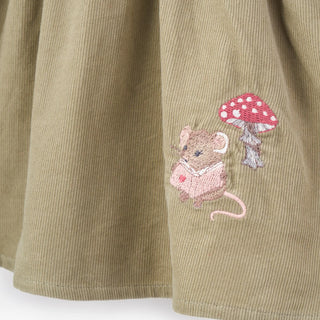 Magical Mouse Cameo Stripe Pin Cord Top W/Sage Pin Cord Skirt