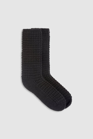 CozyChic Waffle Socks Black