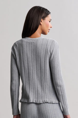 CozyChic Ultra Lite Cable Knit Cardigan With Ruffle
