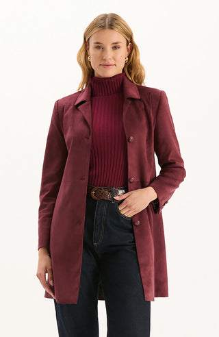 Jordan Faux Suede Jacket Tawny Port