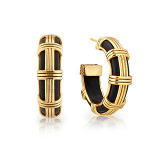 Gaia Cage Hoop Earrings Ebony