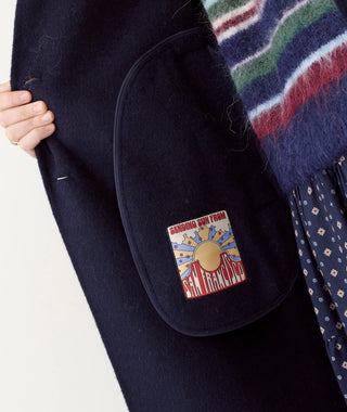 Colette Wool Topcoat Navy Heather