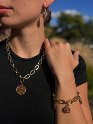Louis Vuitton Brown Charm Drop Earrings