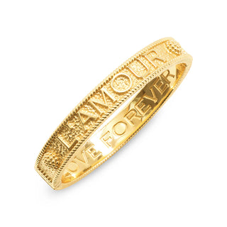 L’amour Toujour Hinged Bangle in Gold