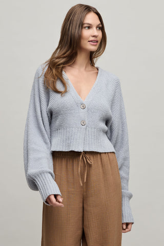 CozyChic Lite Cotton Ribbed Button Front Cardigan Frost