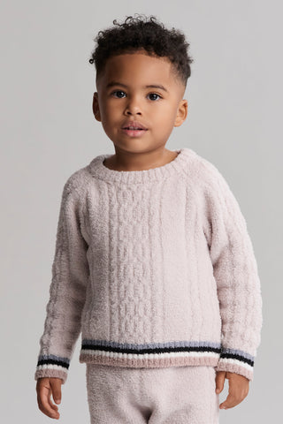 CozyChic Toddler Sporty Rib Cable Pullover