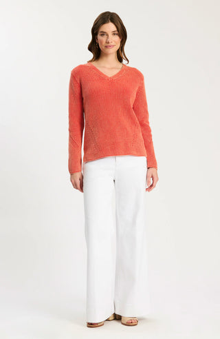 Mineral Wash V-Neck Sweater Grenadine
