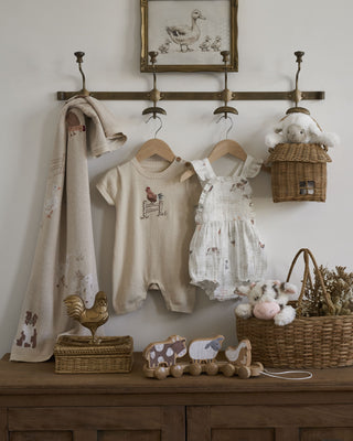 Petite Farmstead Organic Cotton Sunsuit French Farm