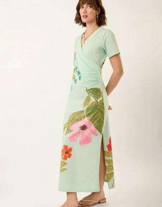 Junetta Midi Dress Seawall Blooms Seafoam