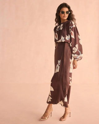 Nalini Wrap Skirt Adrienne Ganache