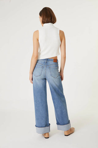 Tribecca Wide Cuff Jean Blue Sky